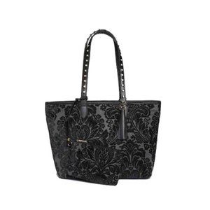 Raviani Black Velvet Tapestry Tote Bag
